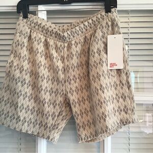 Men's Hybrid Shorts in Beige Argyle